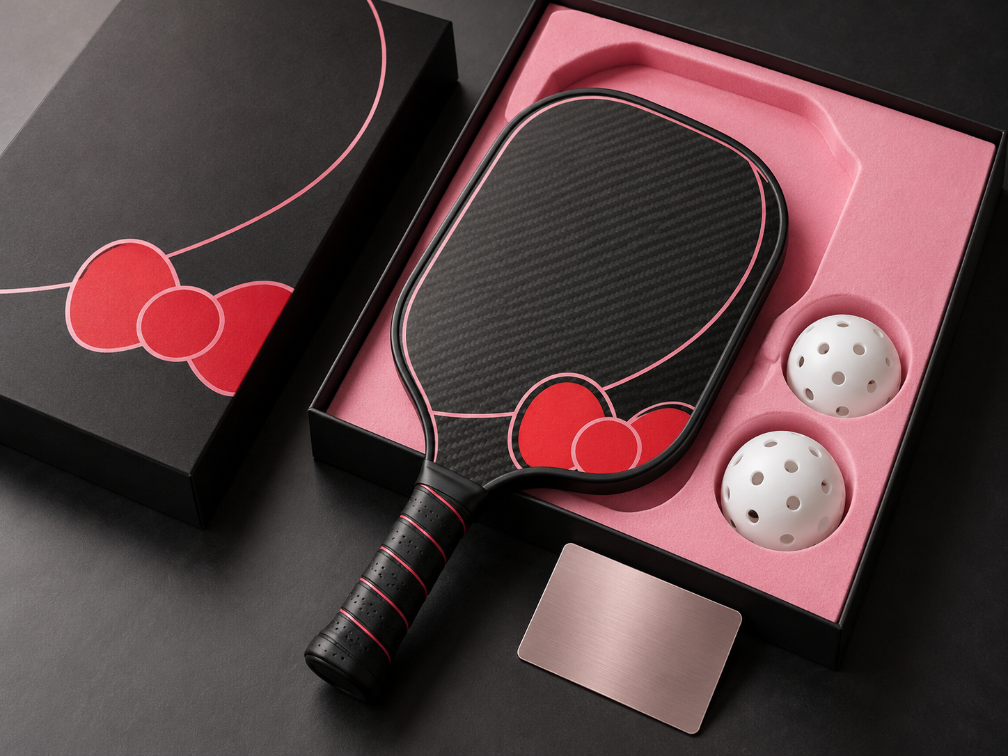 概念示意圖: adult carbon-fiber pickleball set